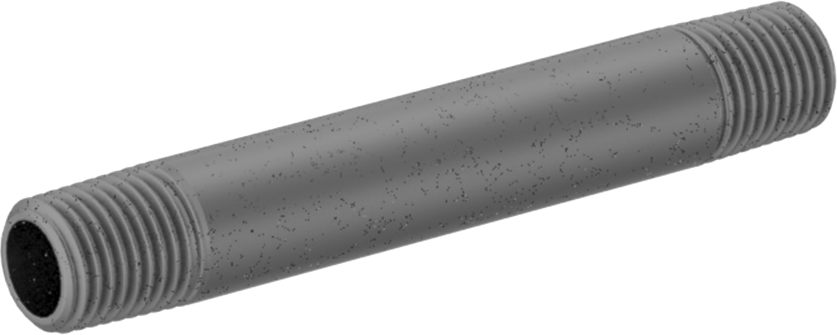 Standart Cidarlı Galvanizli Çelik Dişli Boru Nipeli, Her İki Ucu Dişli, 1/4 NPT, 3-1/2" Uzunluk
