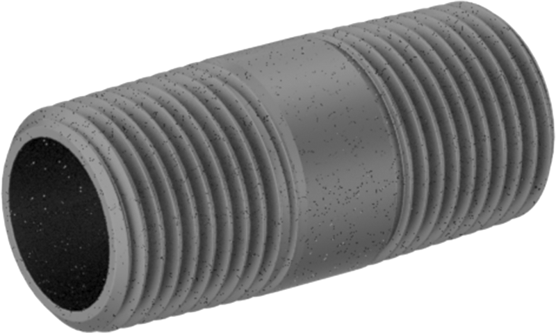 Standart Cidarlı Galvanizli Çelik Dişli Boru Nipeli, Her İki Ucu Dişli, 3/8 NPT, 1-1/2" Uzunluk