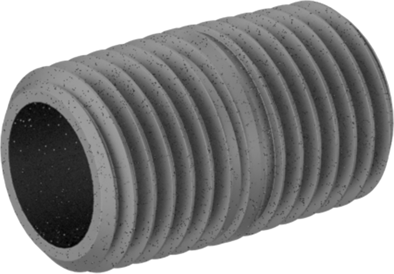 Standart Cidarlı Galvanizli Çelik Dişli Boru Nipeli, Tam Dişli, 1/4 NPT, 7/8" Uzunluk