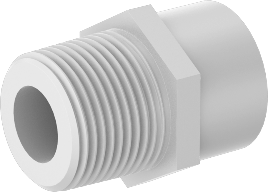 Kimyasallar için Çatlamaya Dayanıklı PFA Boru Bağlantı Parçası, Redüksiyon Adaptörü, 1/2 NPT Dişi x 3/4 NPT Erkek