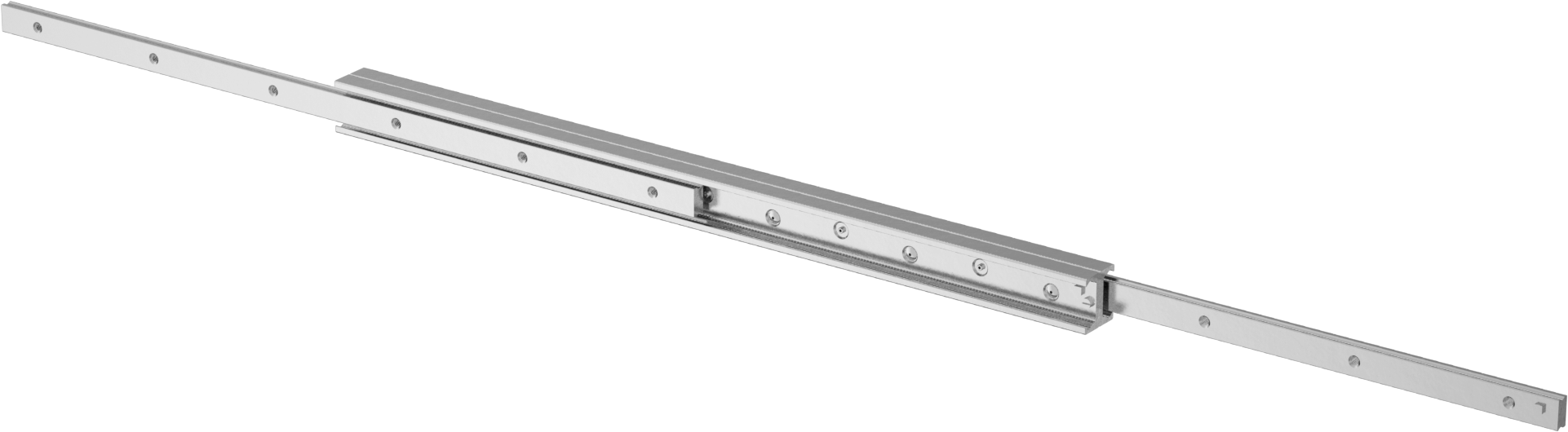 Çinko Kaplı Çelik Teleskopik Kılavuz, Çift C Ray Profili, 28 mm Genişlik x 450 mm Uzunluk Ray