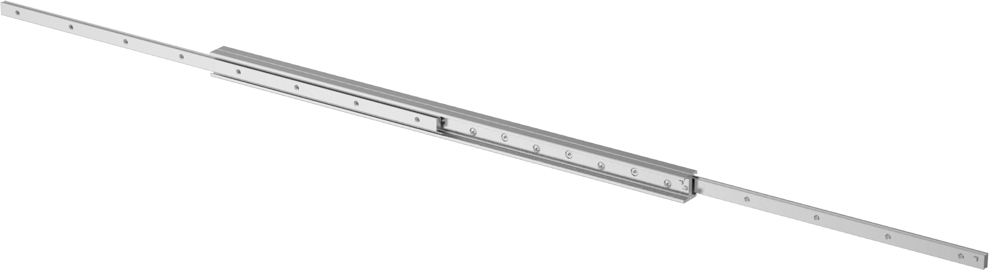Çinko Kaplı Çelik Teleskopik Kılavuz, Çift C Ray Profili, 28 mm Genişlik x 610 mm Uzunlukta Ray