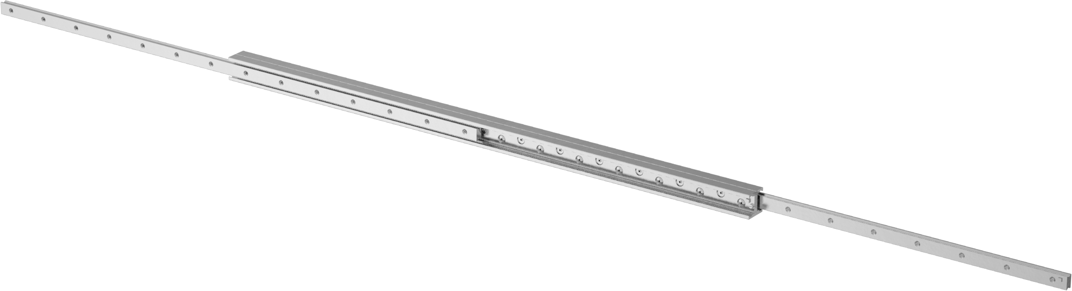Çinko Kaplı Çelik Teleskopik Kılavuz, Çift C Ray Profili, 43 mm Genişlik x 1090 mm Uzunlukta Ray