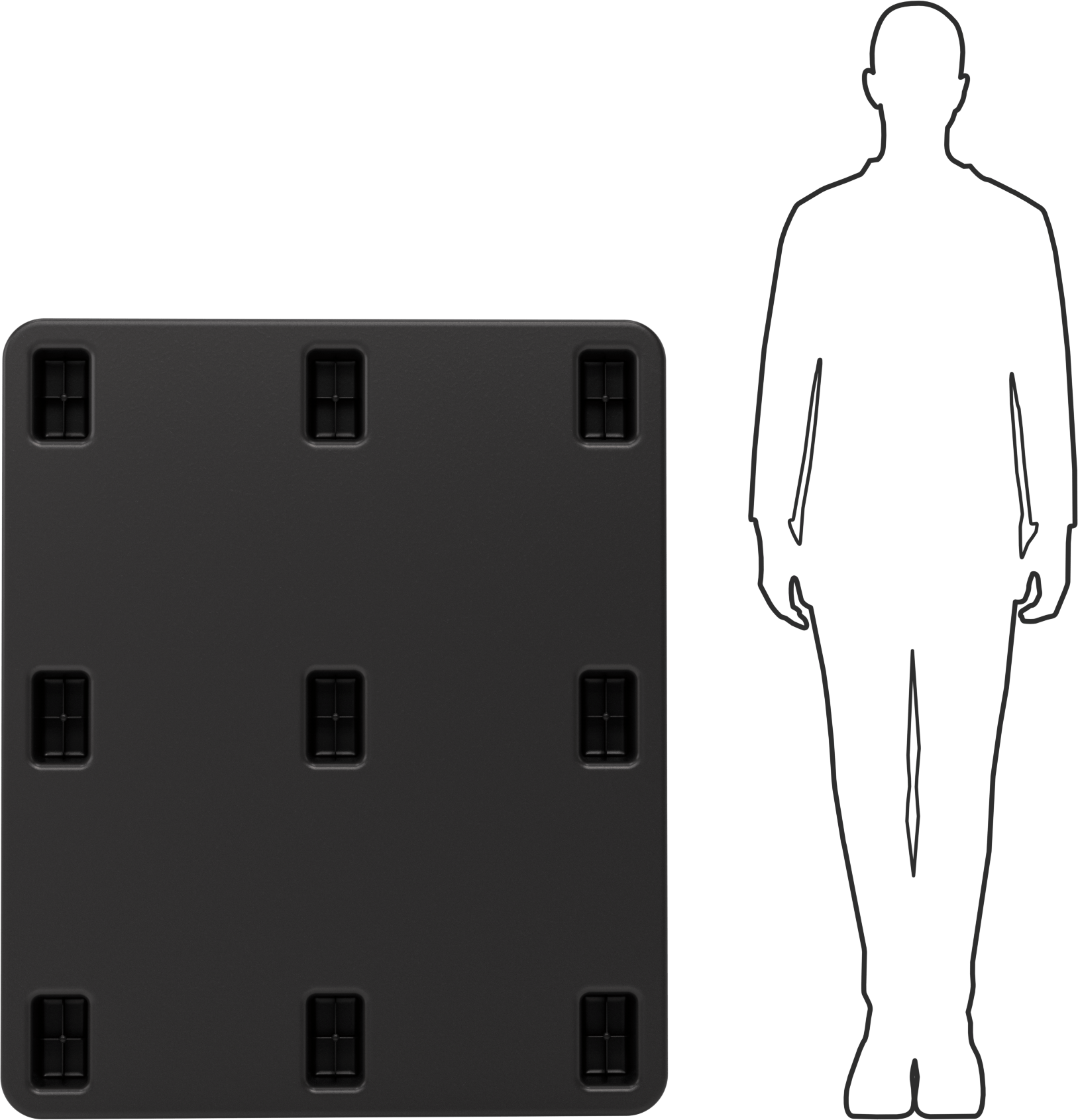 Forkliftler ve Palet Jakları için İç İçe Geçebilen Palet, 40“ x 48” x 5" Toplam