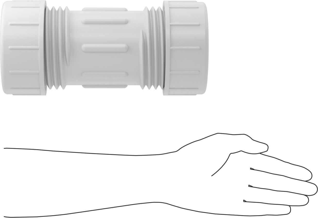 Kelepçeli Bağlantı Parçası, Orta Basınç, PVC Plastik, 3-1/2" Boru Dış Çapı için