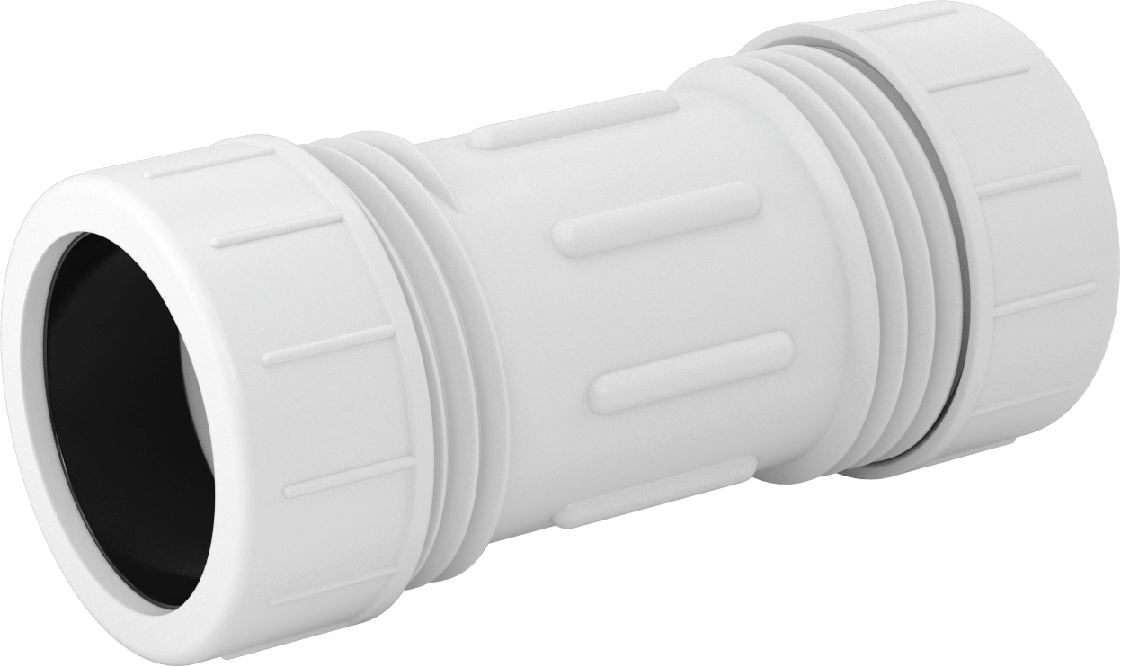Kelepçeli Bağlantı Parçası, Orta Basınç, PVC Plastik, 4-1/2" Boru Dış Çapı için