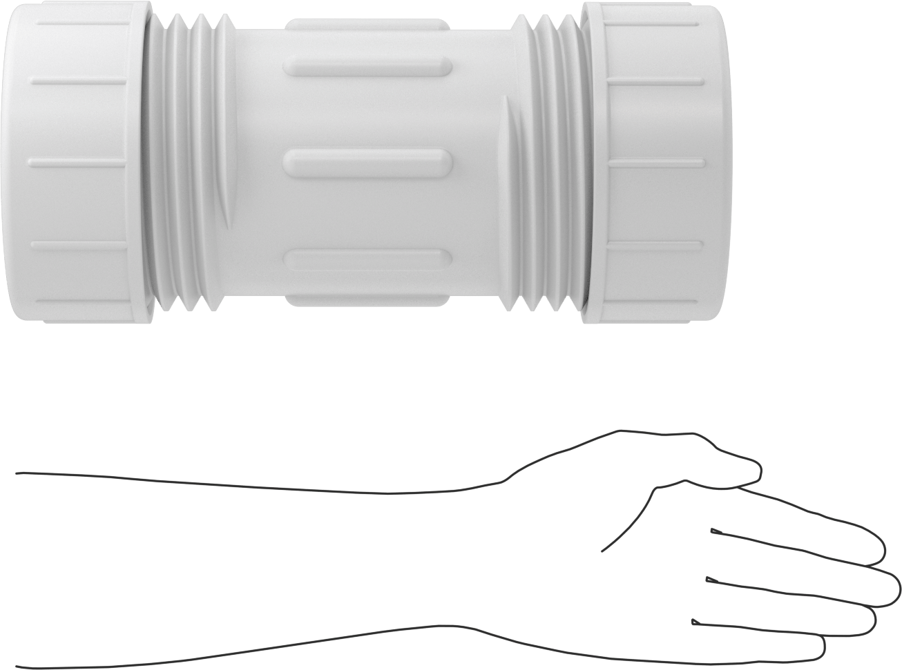 Kelepçeli Bağlantı Parçası, Orta Basınç, PVC Plastik, 4-1/2" Boru Dış Çapı için
