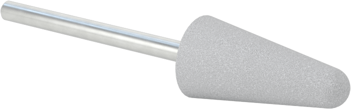 Kir Bırakmayan Keçe Parlatma Bobini, Sert Metaller için, Yuvarlak Uçlu Konik, 1/2" Baş Çapı