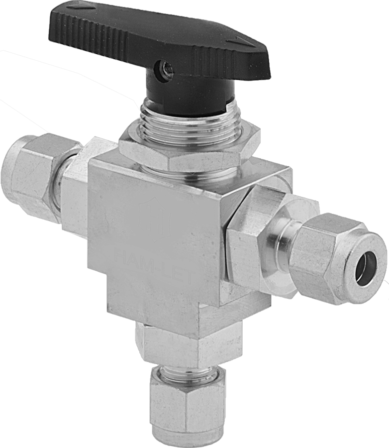 Pirinç Gövde ve PTFE Conta ile Yor-Lok Vana, Yönlendirme, 3/8" Boru Dış Çapı için
