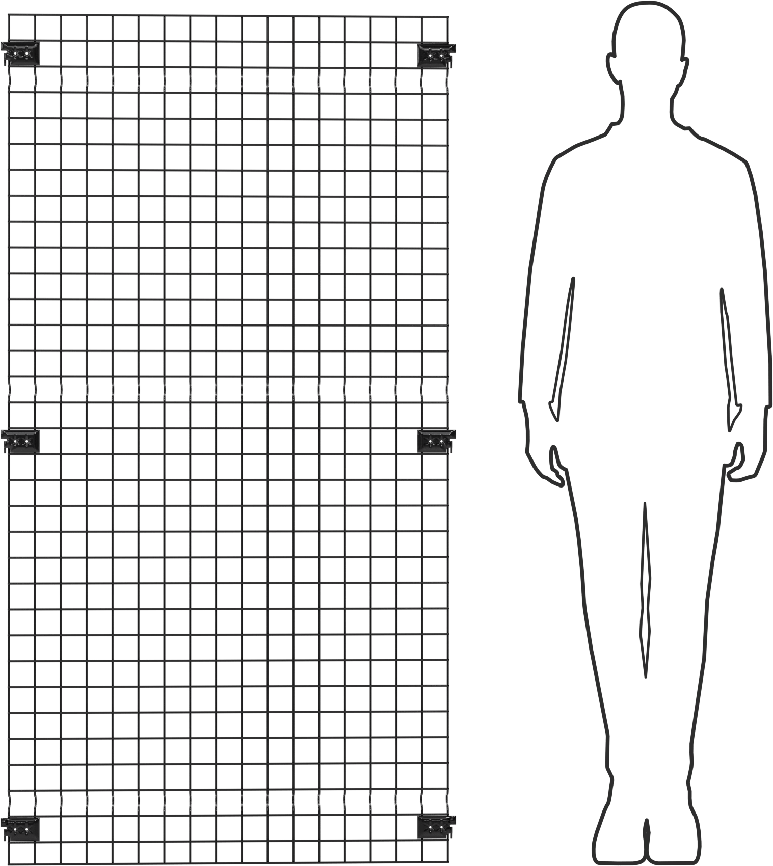 Hızlı Erişimli Makine Koruyucu, Panel, 2'10" Genişlik, 5'6" Yükseklik