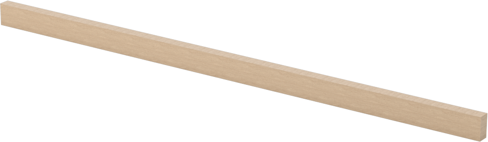 Lepleme Çubukları, Dikdörtgen, Kayın, 1/8“ Genişlik x 1/4” Yükseklik x 6" Uzunluk