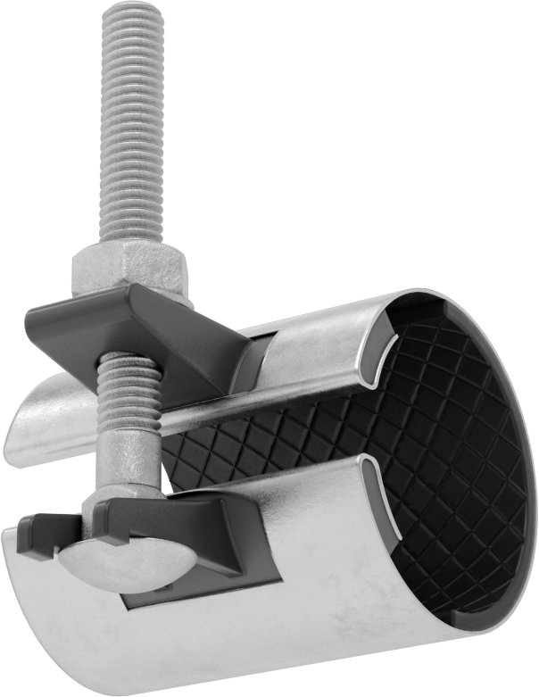 Düşük Basınçlı Boru Onarım Kelepçesi, Kısmi Kaplama EPDM Conta, 3" Uzunluk, 2-3/8" Boru Dış Çapı