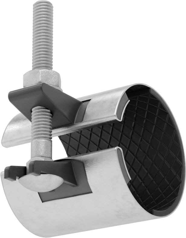 Düşük Basınçlı Boru Onarım Kelepçesi, Kısmi Kaplama EPDM Conta, 3" Uzunluk, 2-7/8" Boru Dış Çapı