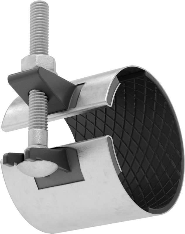 Düşük Basınçlı Boru Onarım Kelepçesi, Kısmi Kaplama EPDM Conta, 3" Uzunluk, 3-1/2" Boru Dış Çapı