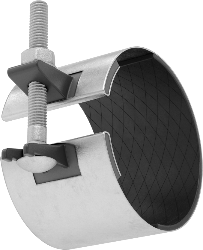 Düşük Basınçlı Boru Onarım Kelepçesi, Kısmi Kaplama EPDM Conta, 3" Uzunluk, 4-1/2" Boru Dış Çapı