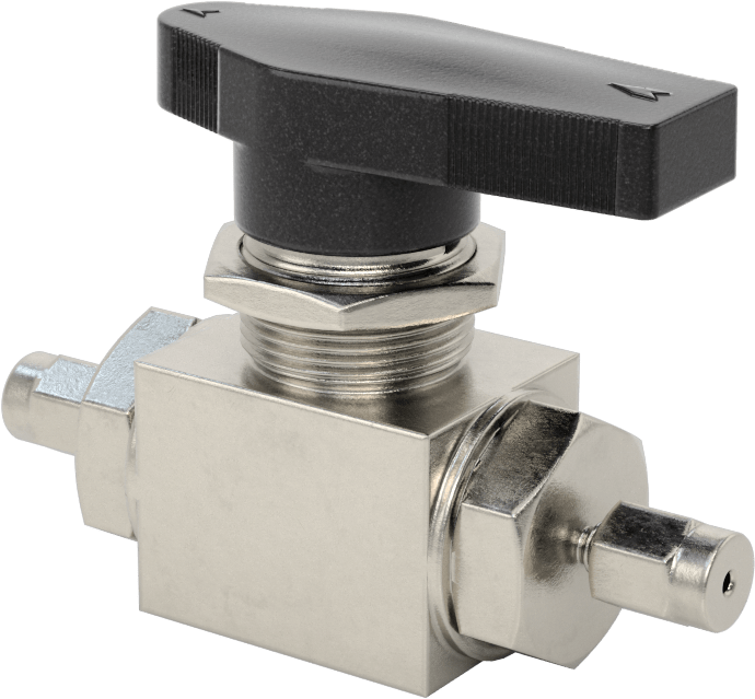 316 Paslanmaz Çelik Gövdeli Panele Monte Açma/Kapama Vanası, Düz, PTFE Conta, Yor-Lok, 1/16" Boru Dış Çapı için