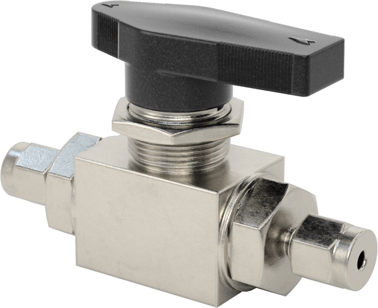316 Paslanmaz Çelik Gövdeli Panele Monte Açma/Kapama Vanası, Düz, PTFE Conta, Yor-Lok, 1/8" Boru Dış Çapı için