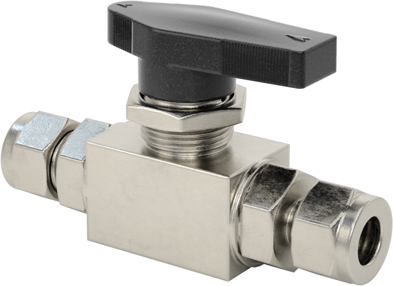 316 Paslanmaz Çelik Gövdeli Panele Monte Açma/Kapama Vanası, Düz, PTFE Conta, Yor-Lok, 3/8" Boru Dış Çapı için