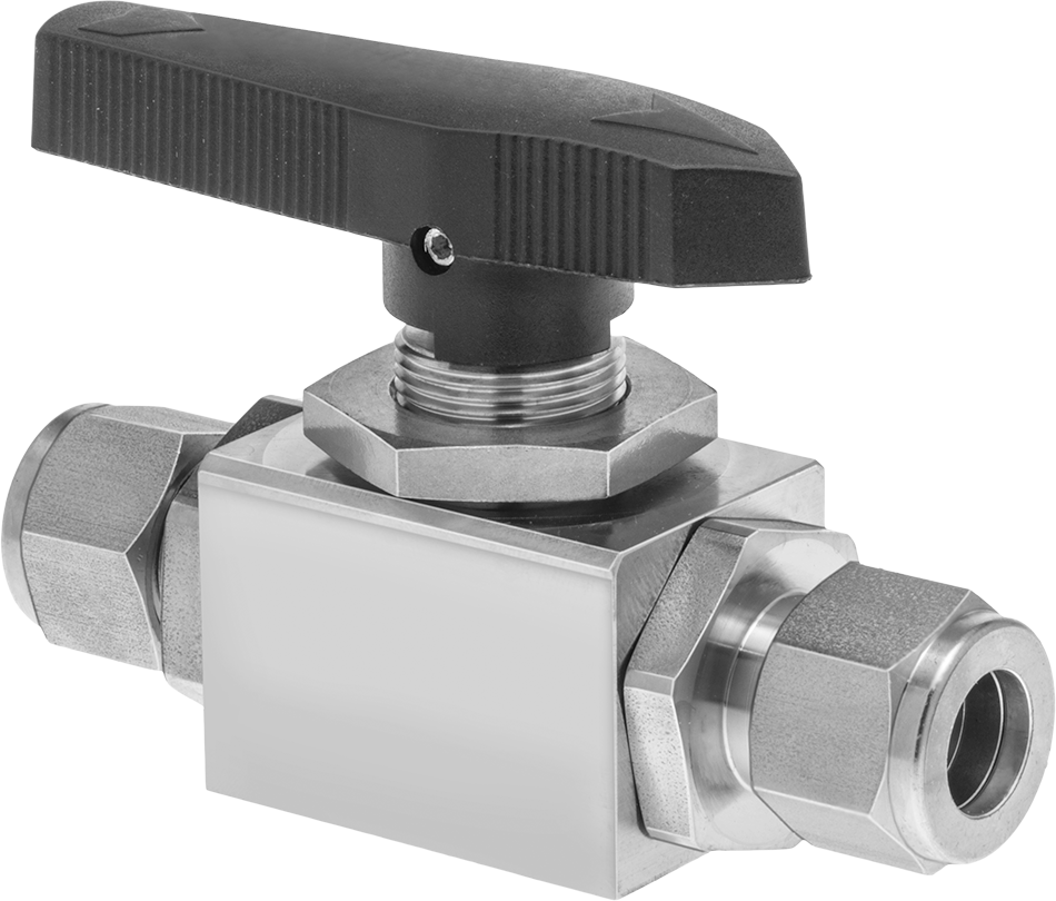 316 Paslanmaz Çelik Gövdeli Panele Monte Açma/Kapama Vanası, Düz, PTFE Conta, Yor-Lok, 1/2" Boru Dış Çapı için