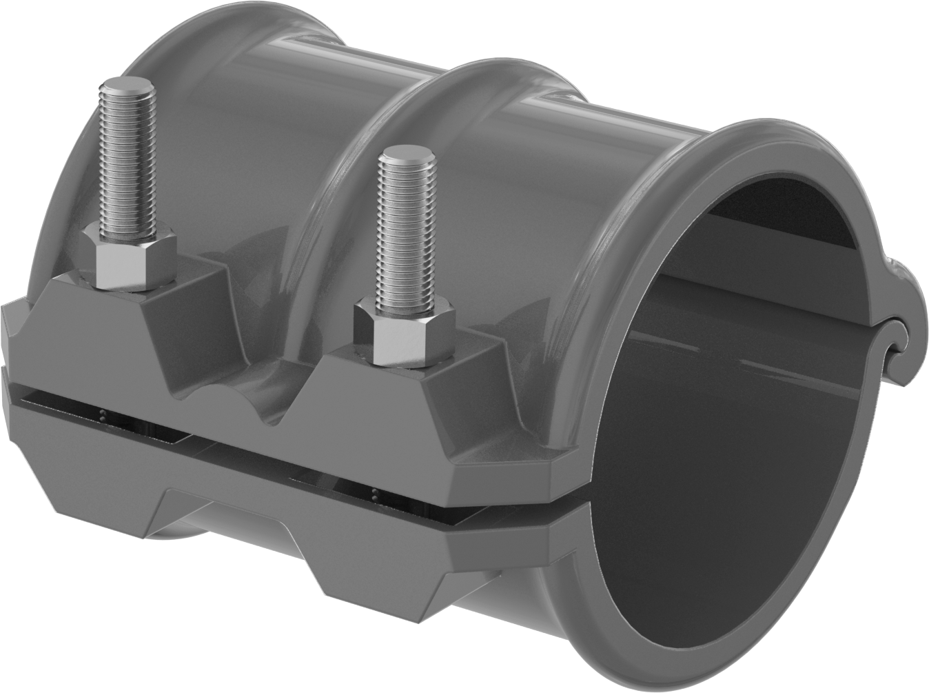 Orta Basınçlı Boru Onarım Kelepçesi, Floroelastomer Contalı, 4-1/2" Boru Dış Çapı için