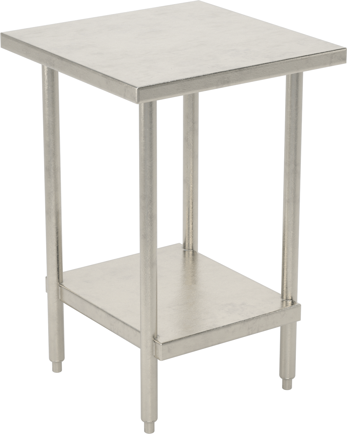 Raflı Paslanmaz Çelik Masa, Sabit, 36“ Yükseklik x 24” Genişlik x 24" Derinlik