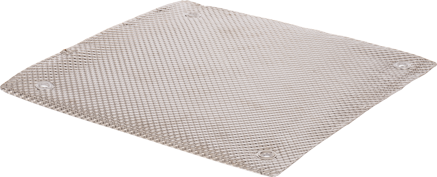 Isı Bariyer Levhası, Paslanmaz Çelik Kaplamalı Silika, 3/16" Kalınlık, 12" Genişlik, 12" Uzunluk, Gümüş