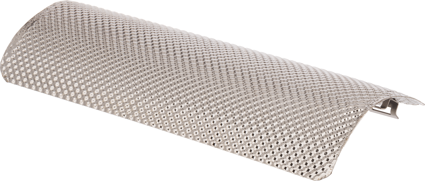 Isı Bariyer Levhası, Paslanmaz Çelik Kaplamalı Silika, 3/16" Kalınlık, 6" Genişlik, 12" Uzunluk, Gümüş