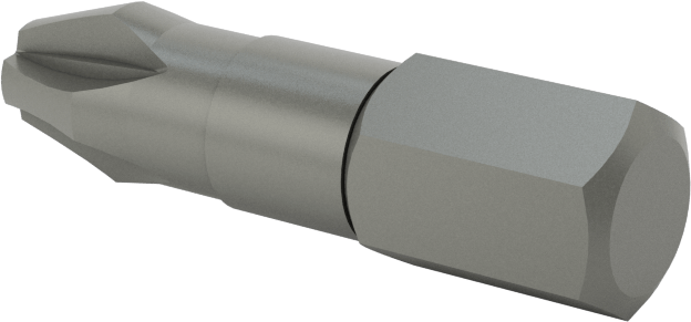 Darbeli Tornavidalar için Pozidriv® Uç, 1/4" Altıgen Şaft, 3 Boyutu