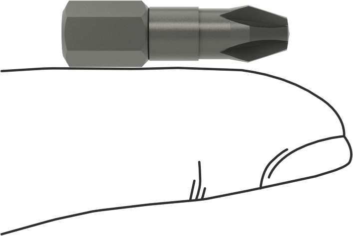 Darbeli Tornavidalar için Pozidriv® Uç, 1/4" Altıgen Şaft, 3 Boyutu
