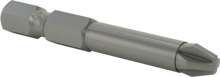 Darbeli Tornavidalar için Pozidriv® Uç, Elektrikli Aletler için 1/4" Altıgen Şaft, 3 Boyutu