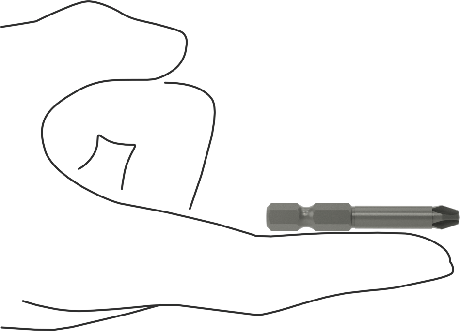 Darbeli Tornavidalar için Pozidriv® Uç, Elektrikli Aletler için 1/4" Altıgen Şaft, 3 Boyutu