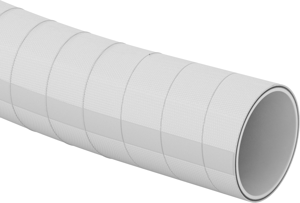 Statik Kontrol Büyük Çaplı Yumuşak Kauçuk Boru, Kuru Gıda için, 8" ID, 8-1/2" OD, 12 Fit Uzunluk