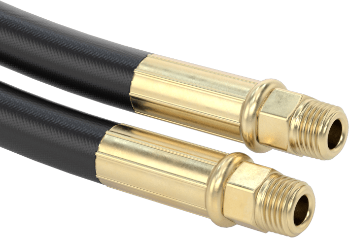 Erkek Bağlantı Parçalı LP Gaz Hortumu, Pirinç 1/4 NPT, 1/4" ID, 5/8" OD