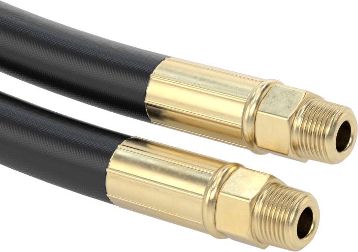 Erkek Bağlantı Parçalı LP Gaz Hortumu, Pirinç 3/8 NPT, 3/8" ID, 13/16" OD
