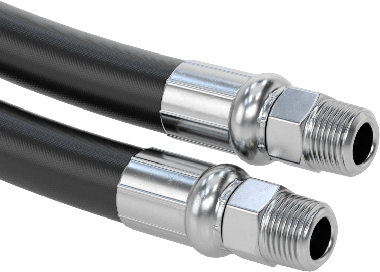 Erkek Bağlantı Parçalı LP Gaz Hortumu, Çelik 1/2 NPT, 1/2" ID, 15/16" OD