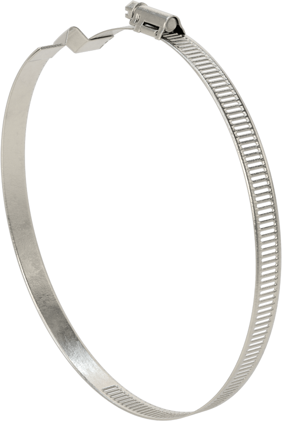 Spiral Kanal için Kanal Hortum Kelepçesi, 301 Paslanmaz Çelik, 305 Paslanmaz Çelik Vida ile, 5-1/4"-6-3/4" ID, Sol El Spiral