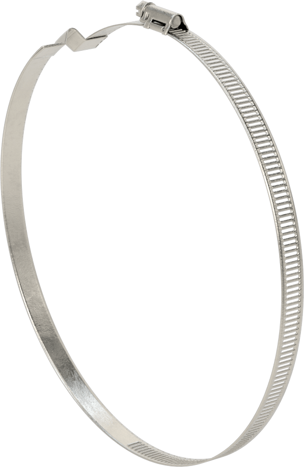 Spiral Kanal için Kanal Hortum Kelepçesi, 301 Paslanmaz Çelik, 305 Paslanmaz Çelik Vida ile, 7-1/4"-8-3/4" ID, Sol El Spiral