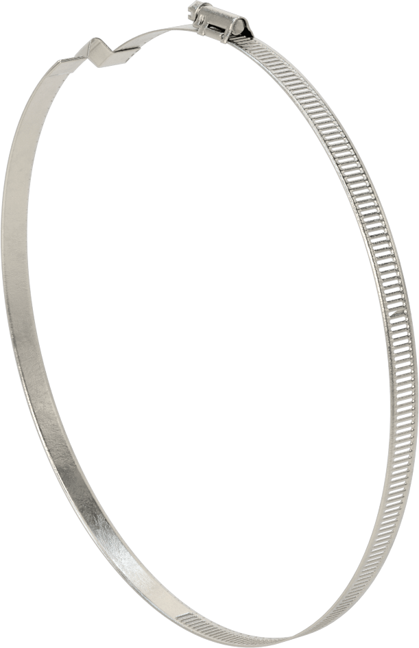 Spiral Kanal için Kanal Hortum Kelepçesi, 301 Paslanmaz Çelik, 305 Paslanmaz Çelik Vida ile, 8-1/4"-9-3/4" ID, Sol El Spiral