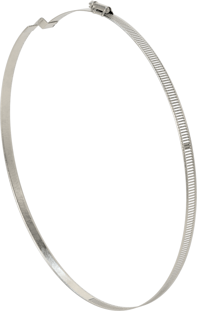 Spiral Kanal için Kanal Hortum Kelepçesi, 301 Paslanmaz Çelik, 305 Paslanmaz Çelik Vida ile, 11-1/4"-12-3/4" ID, Sol El Spiral