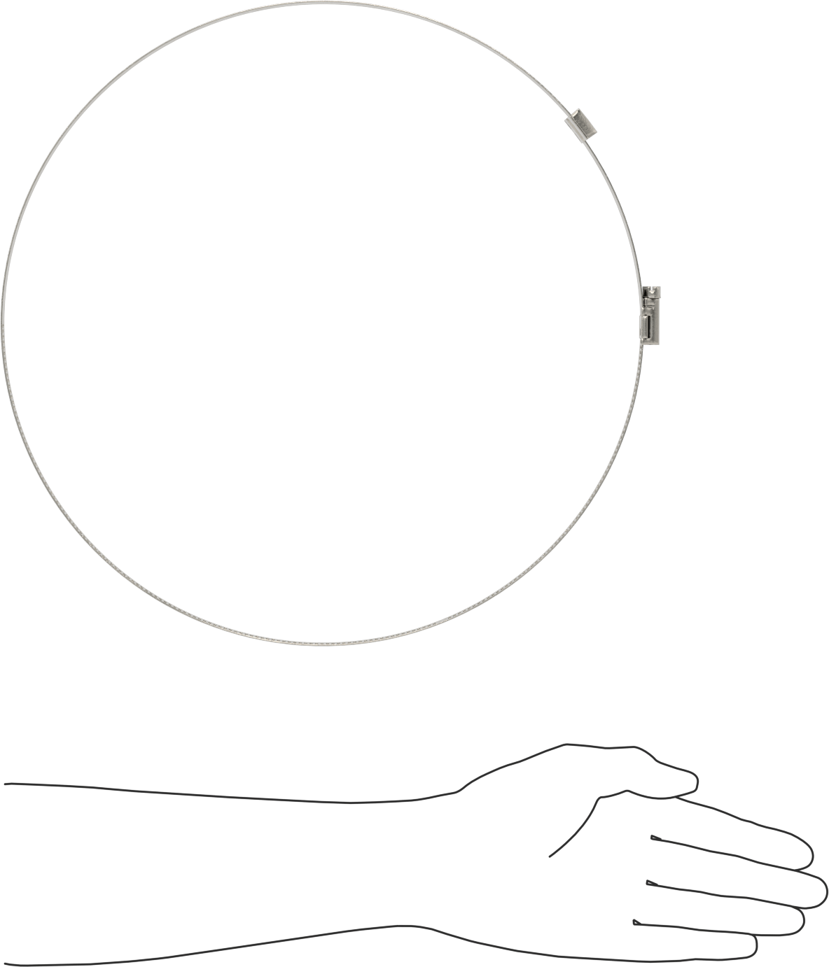 Spiral Kanal için Kanal Hortum Kelepçesi, 301 Paslanmaz Çelik, 305 Paslanmaz Çelik Vida ile, 11-1/4"-12-3/4" ID, Sol El Spiral