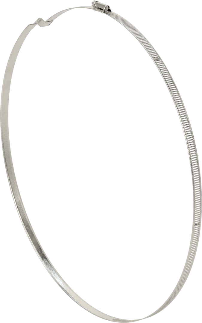 Spiral Kanal için Kanal Hortum Kelepçesi, 301 Paslanmaz Çelik, 305 Paslanmaz Çelik Vida ile, 15-1/4"-16-3/4" ID, Sol El Spiral