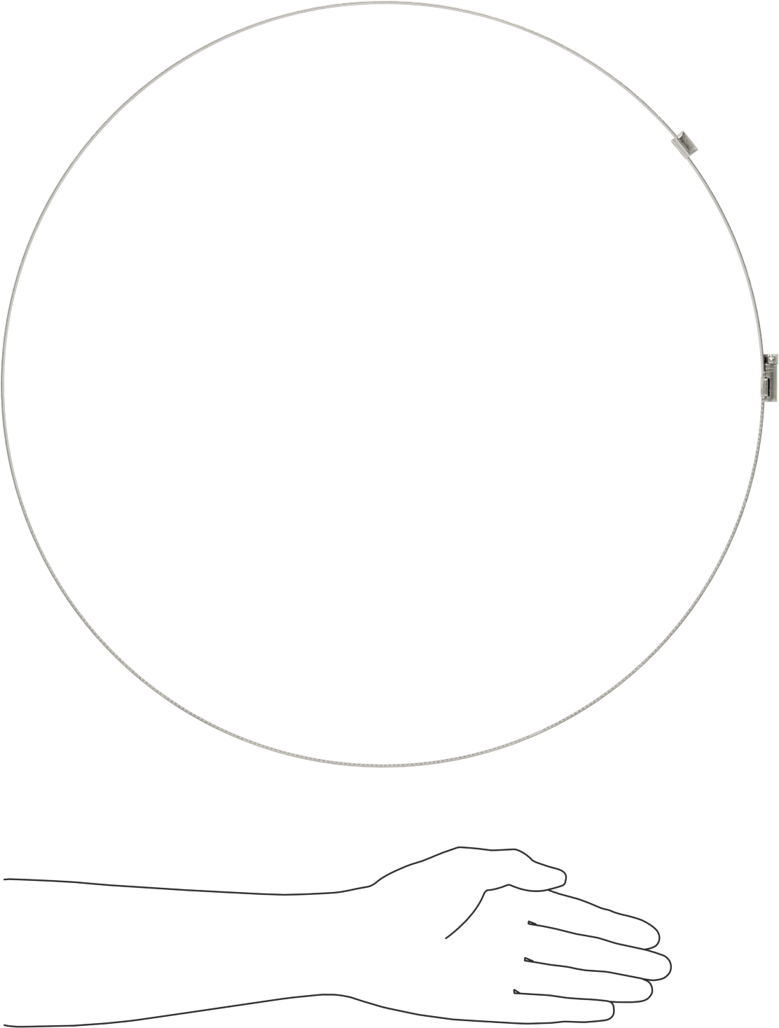 Spiral Kanal için Kanal Hortum Kelepçesi, 301 Paslanmaz Çelik, 305 Paslanmaz Çelik Vida ile, 17-1/4"-18-3/4" ID, Sol El Spiral
