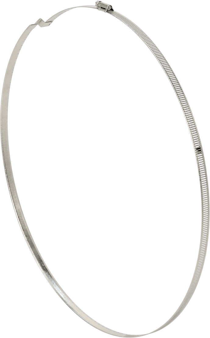 Spiral Kanal için Kanal Hortum Kelepçesi, 301 Paslanmaz Çelik, 305 Paslanmaz Çelik Vida ile, 17-1/4"-18-3/4" ID, Sol El Spiral