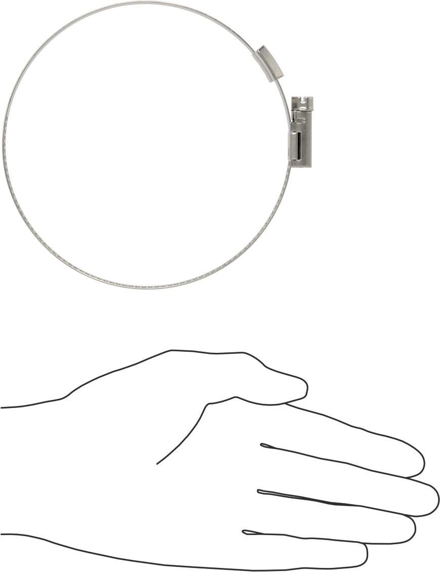 Spiral Kanal için Kanal Hortum Kelepçesi, 301 Paslanmaz Çelik, 305 Paslanmaz Çelik Vida ile, 3-1/4"-4-3/4" ID, Sağ El Spiral