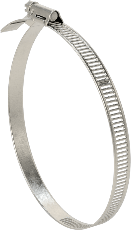 Spiral Kanal için Kanal Hortum Kelepçesi, 301 Paslanmaz Çelik, 305 Paslanmaz Çelik Vida ile, 4-1/4"-5-3/4" ID, Sağ El Spiral