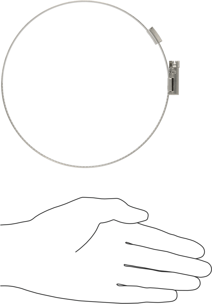 Spiral Kanal için Kanal Hortum Kelepçesi, 301 Paslanmaz Çelik, 305 Paslanmaz Çelik Vida ile, 4-1/4"-5-3/4" ID, Sağ El Spiral