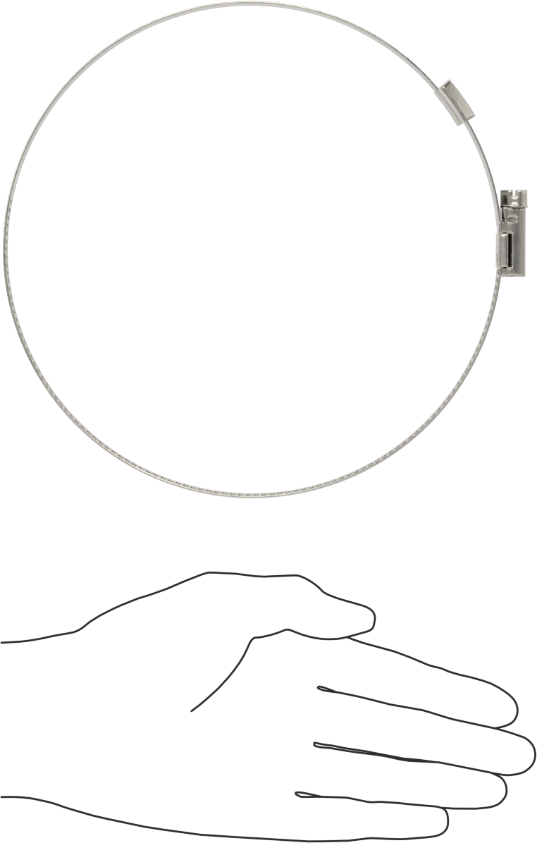 Spiral Kanal için Kanal Hortum Kelepçesi, 301 Paslanmaz Çelik, 305 Paslanmaz Çelik Vida ile, 5-1/4"-6-3/4" ID, Sağ El Spiral