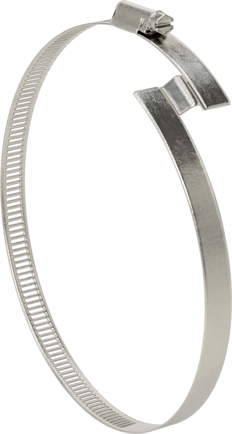 Spiral Kanal için Kanal Hortum Kelepçesi, 301 Paslanmaz Çelik, 305 Paslanmaz Çelik Vida ile, 5-1/4"-6-3/4" ID, Sağ El Spiral