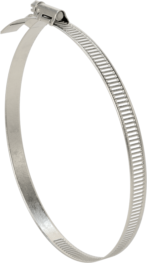 Spiral Kanal için Kanal Hortum Kelepçesi, 301 Paslanmaz Çelik, 305 Paslanmaz Çelik Vida ile, 5-1/4"-6-3/4" ID, Sağ El Spiral
