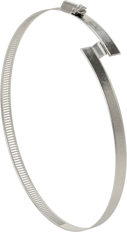 Spiral Kanal için Kanal Hortum Kelepçesi, 301 Paslanmaz Çelik, 305 Paslanmaz Çelik Vida ile, 7-1/4"-8-3/4" ID, Sağ El Spiral
